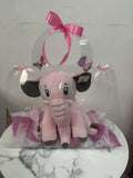 Carterita con elefante rosa y chocolates