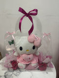 Carterita con Hello Kitty y claveles