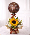 Arreglo mini de girasol con globo