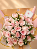 Ramo de 24 rosas rosadas