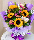 Base de 4 girasoles con chocolates Ferrero